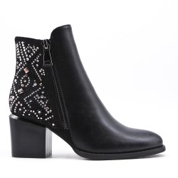 Faux leather ankle boot