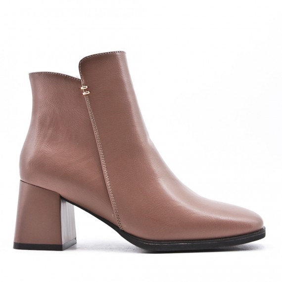 Faux leather ankle boot