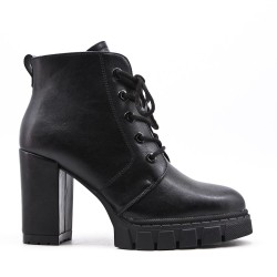 Faux leather ankle boot