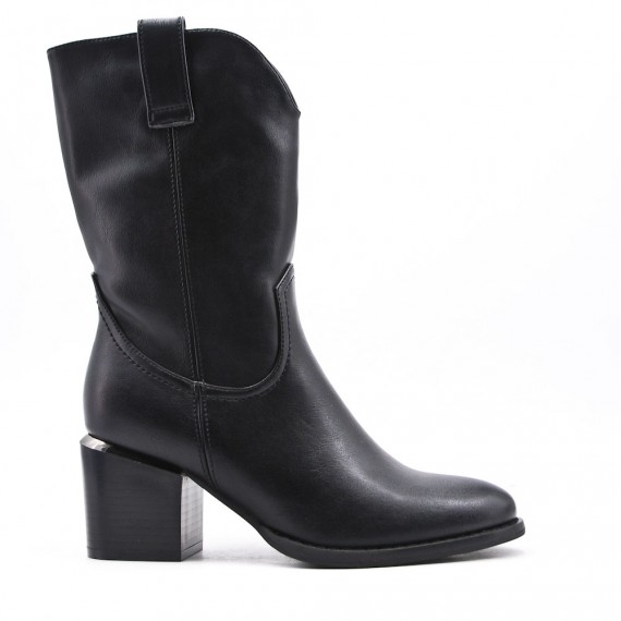 Faux leather ankle boot