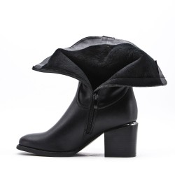 Faux leather ankle boot