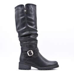 Faux leather ankle boot