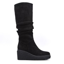 Faux suede boot