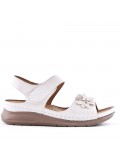 Faux leather wedge sandal