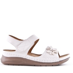 Faux leather wedge sandal