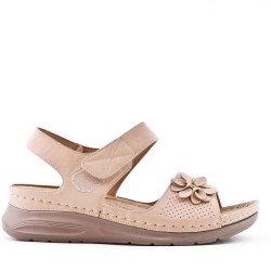 Faux leather wedge sandal