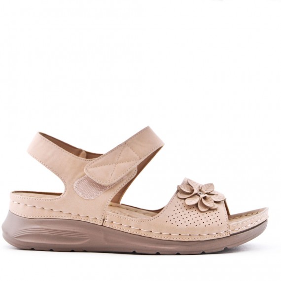 Faux leather wedge sandal