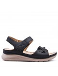 Faux leather wedge sandal