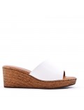 Faux leather wedge sandal