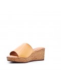 Faux leather wedge sandal