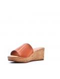 Faux leather wedge sandal