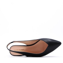 Low-heel sandal in mixed materials for women