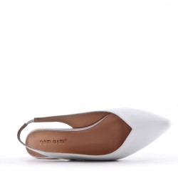 Low-heel sandal in mixed materials for women