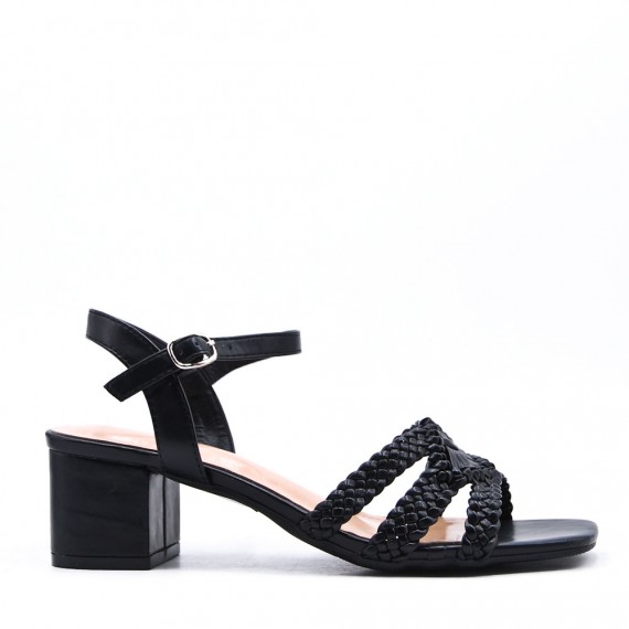 Faux leather heeled sandal