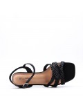 Faux leather heeled sandal