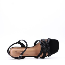 Faux leather heeled sandal