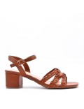 Faux leather heeled sandal