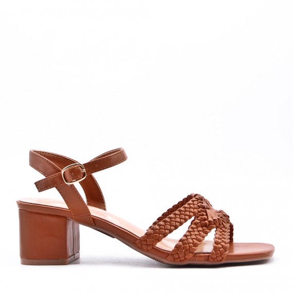 Faux leather heeled sandal