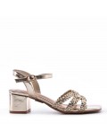 Faux leather heeled sandal