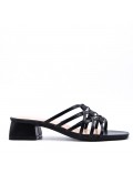 Faux leather heeled sandal