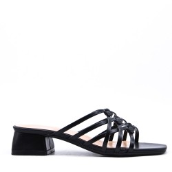 Faux leather heeled sandal