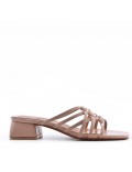 Faux leather heeled sandal