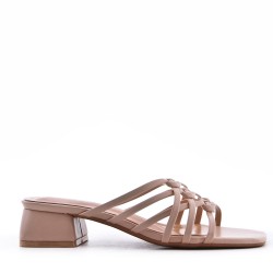 Faux leather heeled sandal