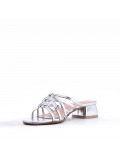 Faux leather heeled sandal