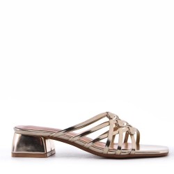 Faux leather heeled sandal