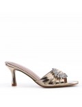 Faux leather heeled sandal