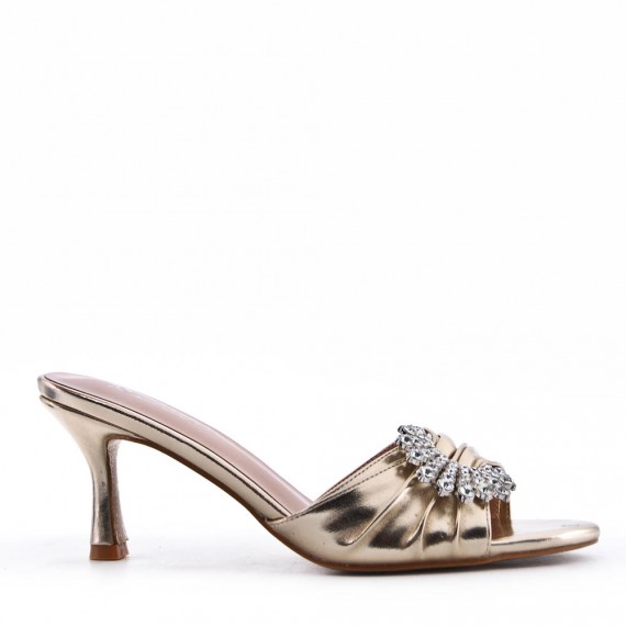 Faux leather heeled sandal