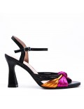 Faux leather heeled sandal