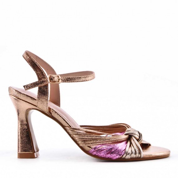 Faux leather heeled sandal