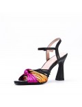 Faux leather heeled sandal