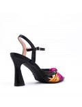 Faux leather heeled sandal