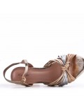 Faux leather heeled sandal