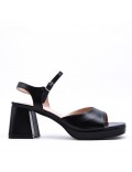 Faux leather heeled sandal