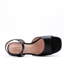 Faux leather heeled sandal