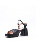 Faux leather heeled sandal