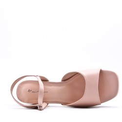 Faux leather heeled sandal