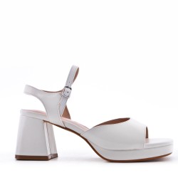 Faux leather heeled sandal