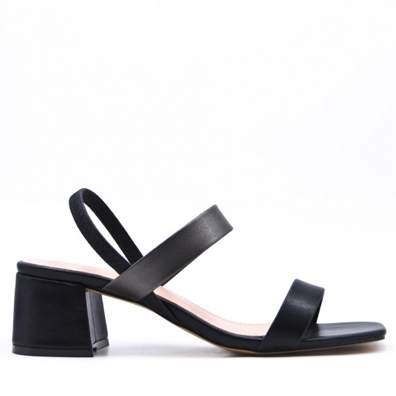 Faux leather heeled sandal