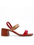 Faux leather heeled sandal