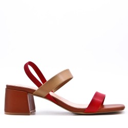 Faux leather heeled sandal