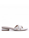 Large size 38-42 low heel sandal in faux leather for women