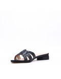 Large size 38-42 low heel sandal in faux leather for women