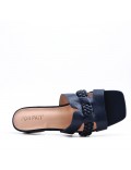 Large size 38-42 low heel sandal in faux leather for women