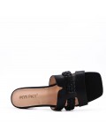 Large size 38-42 low heel sandal in faux leather for women