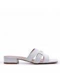 Large size 38-42 low heel sandal in faux leather for women