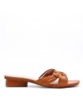 Large size 38-42 low heel sandal in faux leather for women